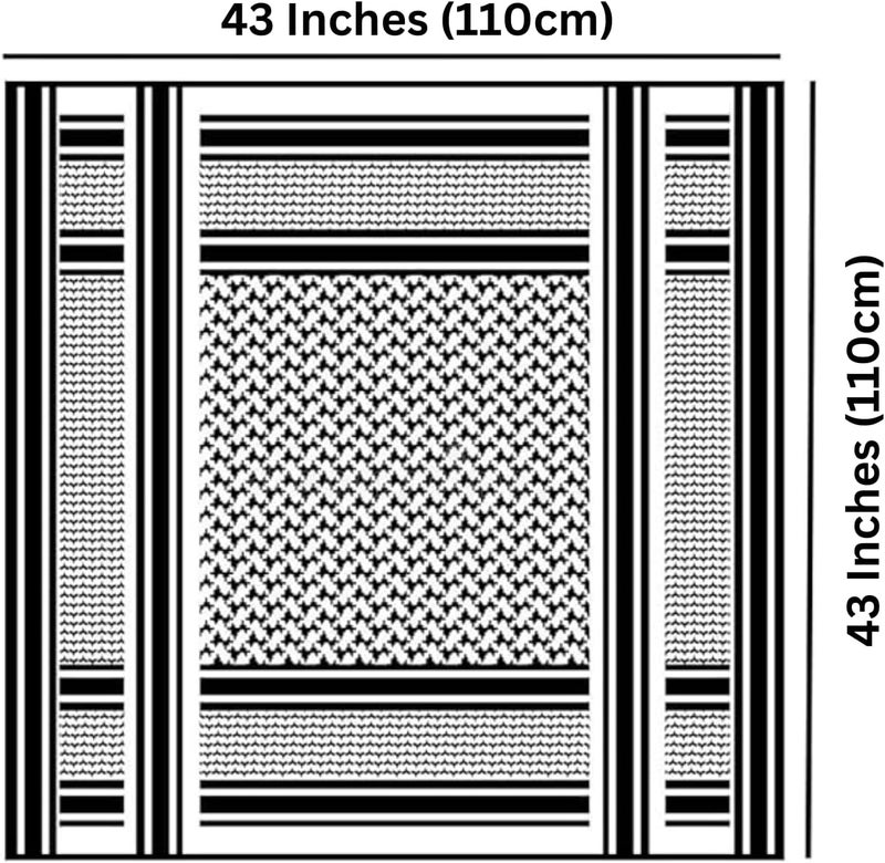SHOPUKASA Cotton Shemagh Tactical Military Scarf Palestine Scarf Keffiyeh Head Neck Wrap gifts for Men & Women + Paper Bag - Image 2